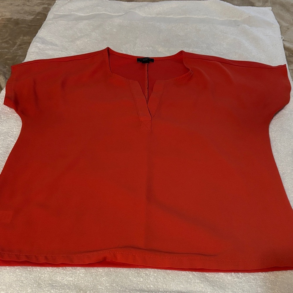 Ann Taylor Bold Red Blouse